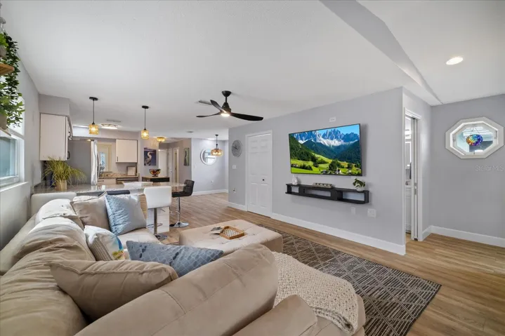 View from side entry door into home