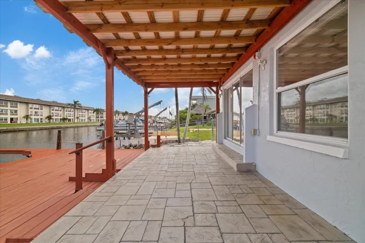 Back covered porch  looking north up the channel