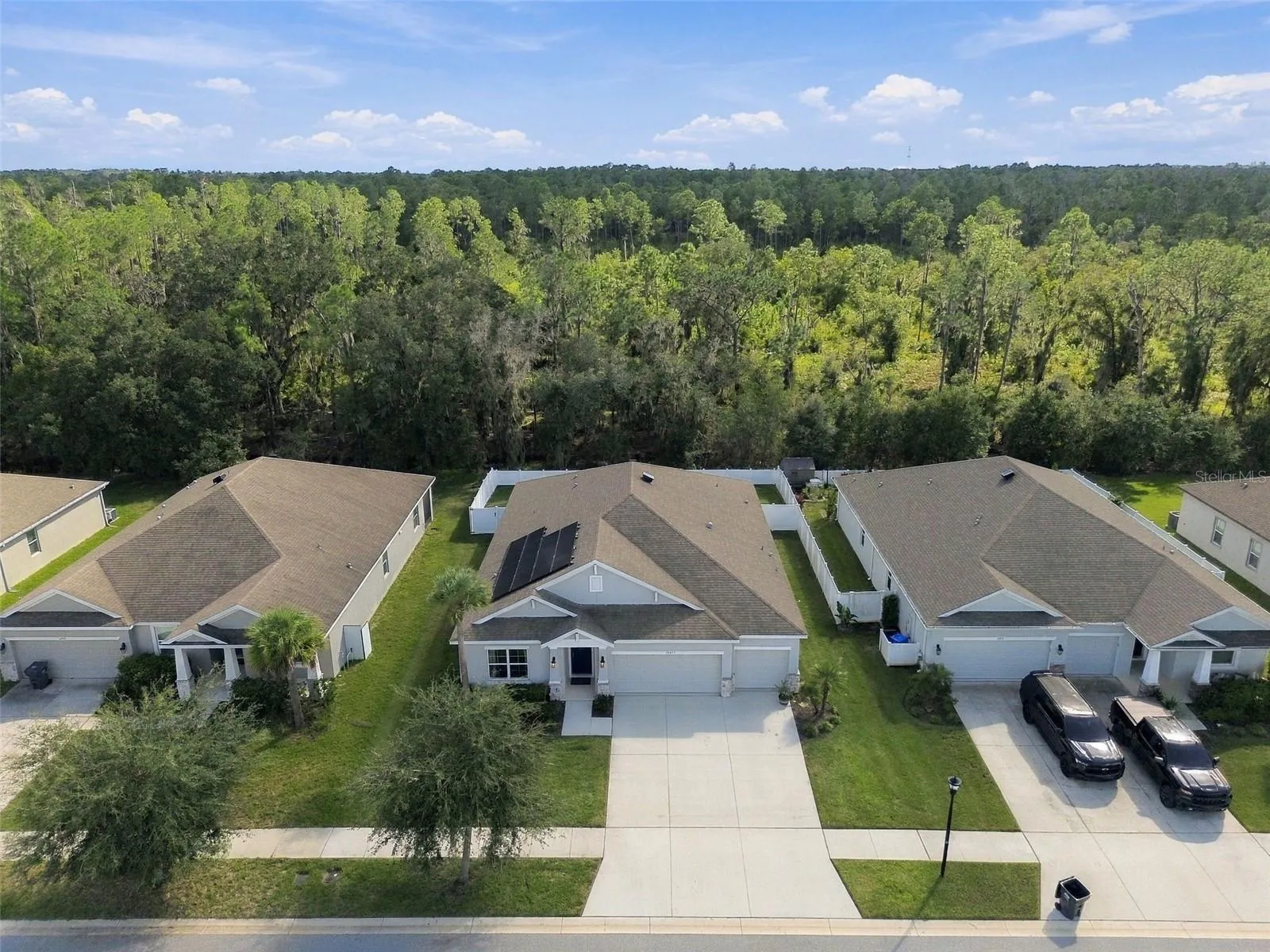 Drone view of property and conservation