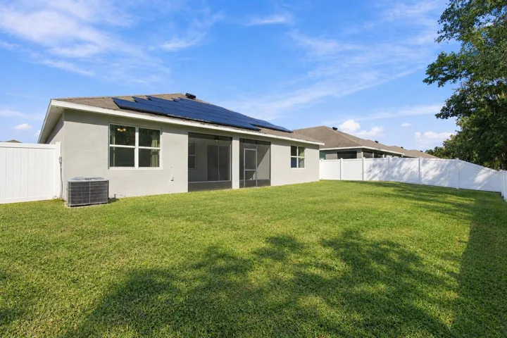 Backyard facing house