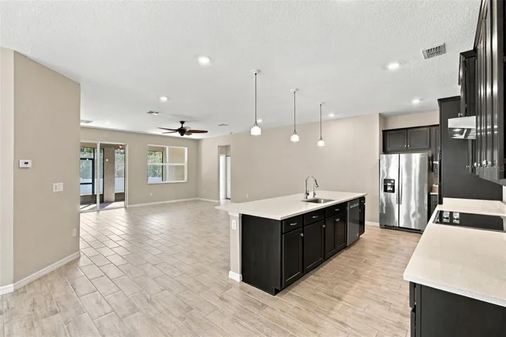 Kitchen and Living Room views