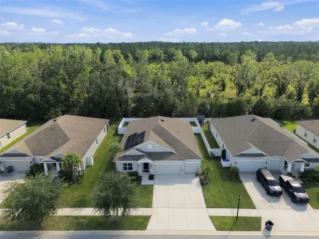 Drone view of property and conservation