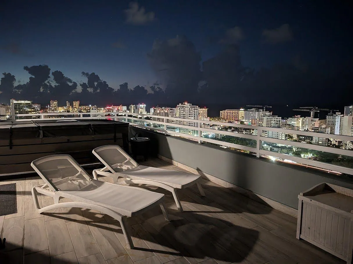 Private terrace – night city views