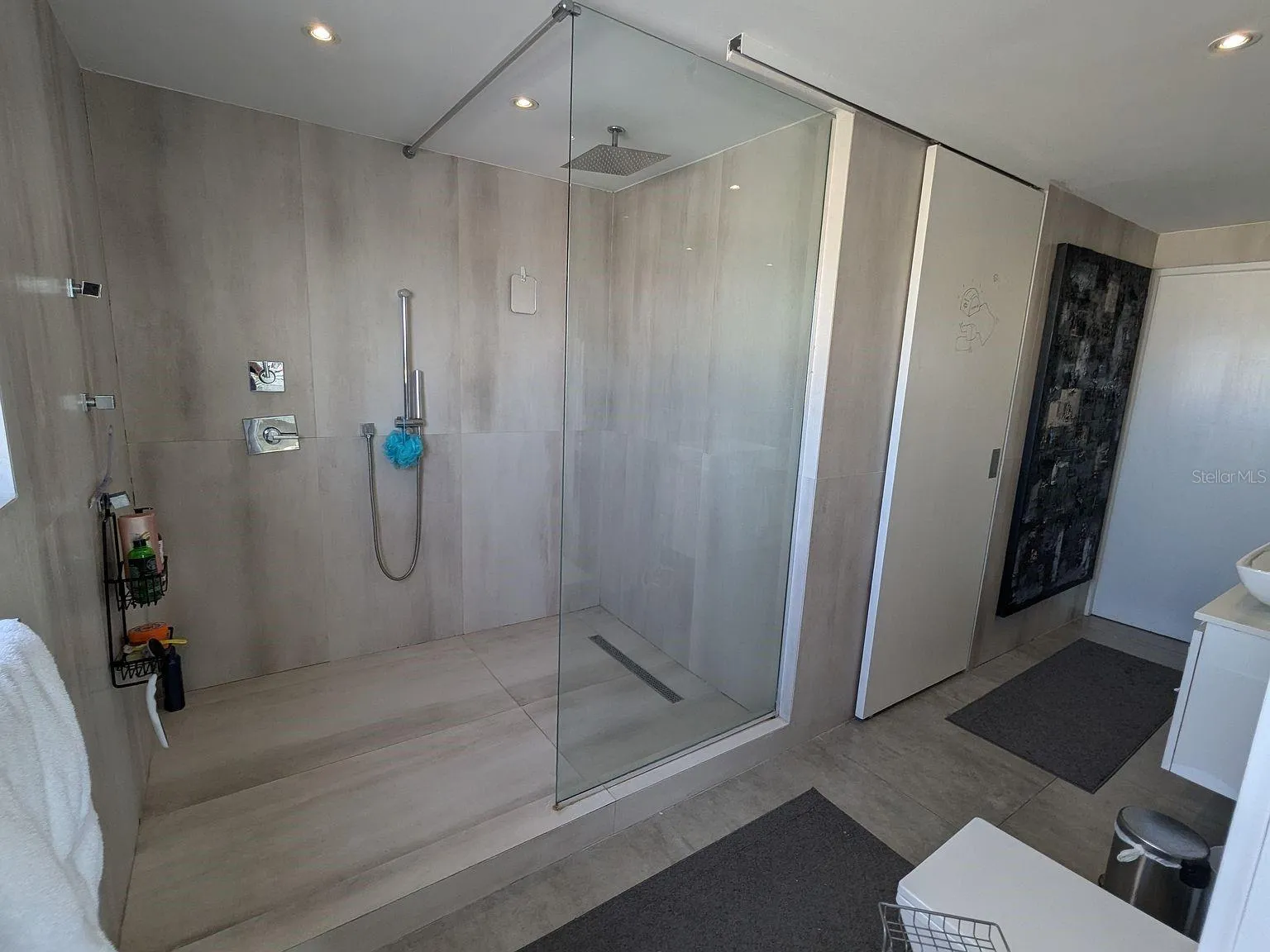 Primary bath – walk-in glass shower