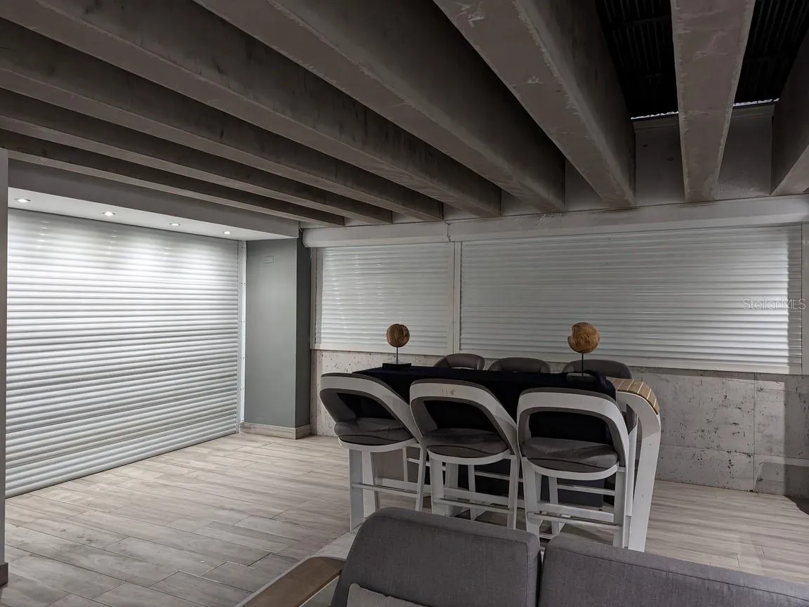 Covered terrace – full storm shutters enclose the terrace