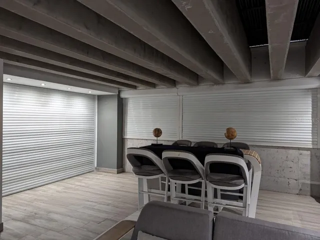 Covered terrace – full storm shutters enclose the terrace