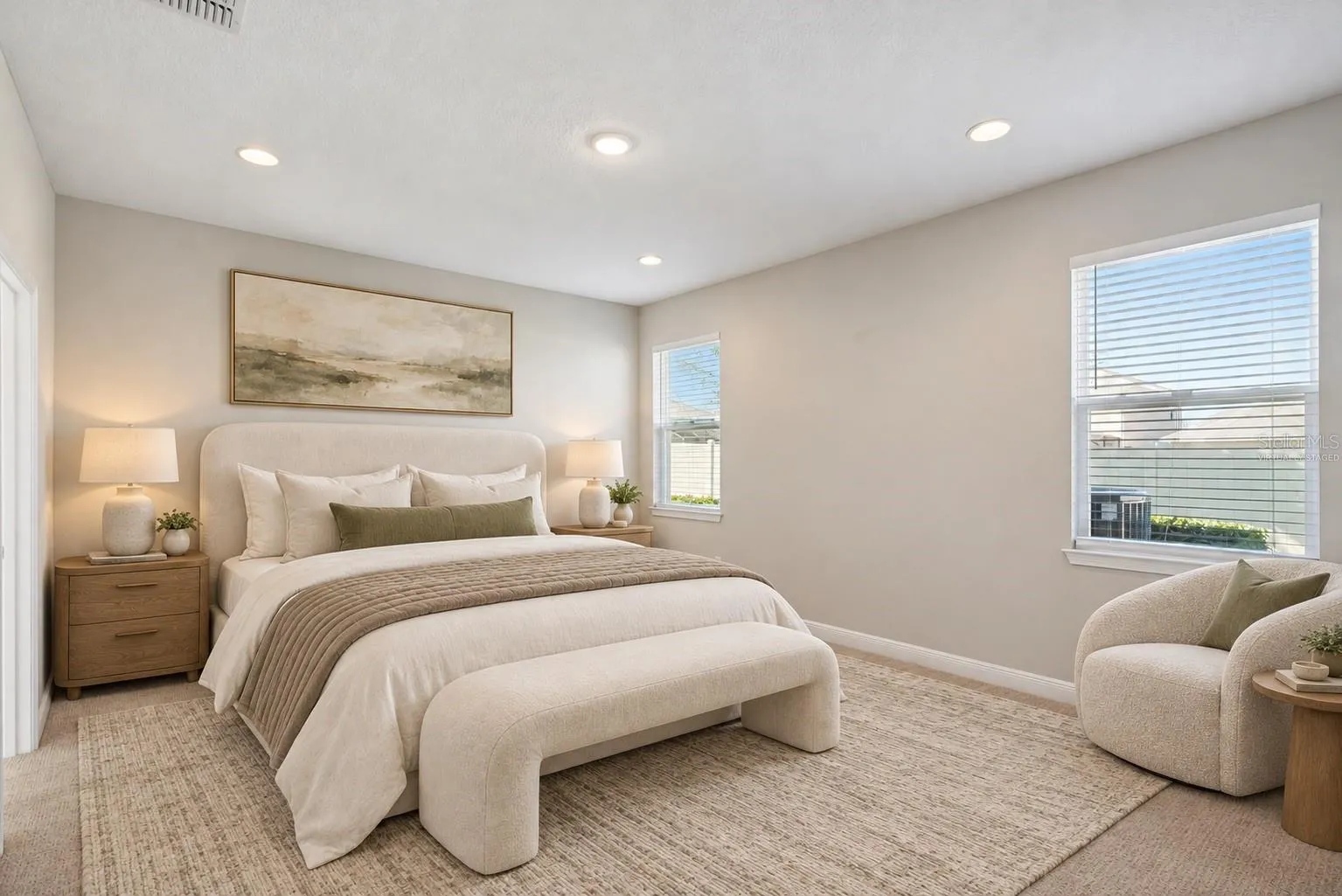 Virtually Staged Primary Bedroom