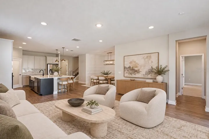 Virtually Staged Kitchen/family room