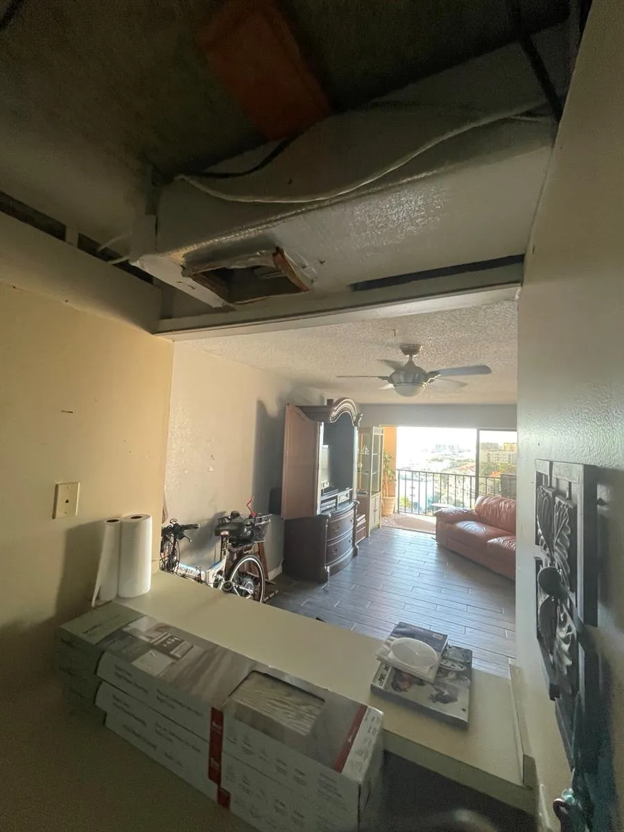 Kitchen showing renovation ceiling