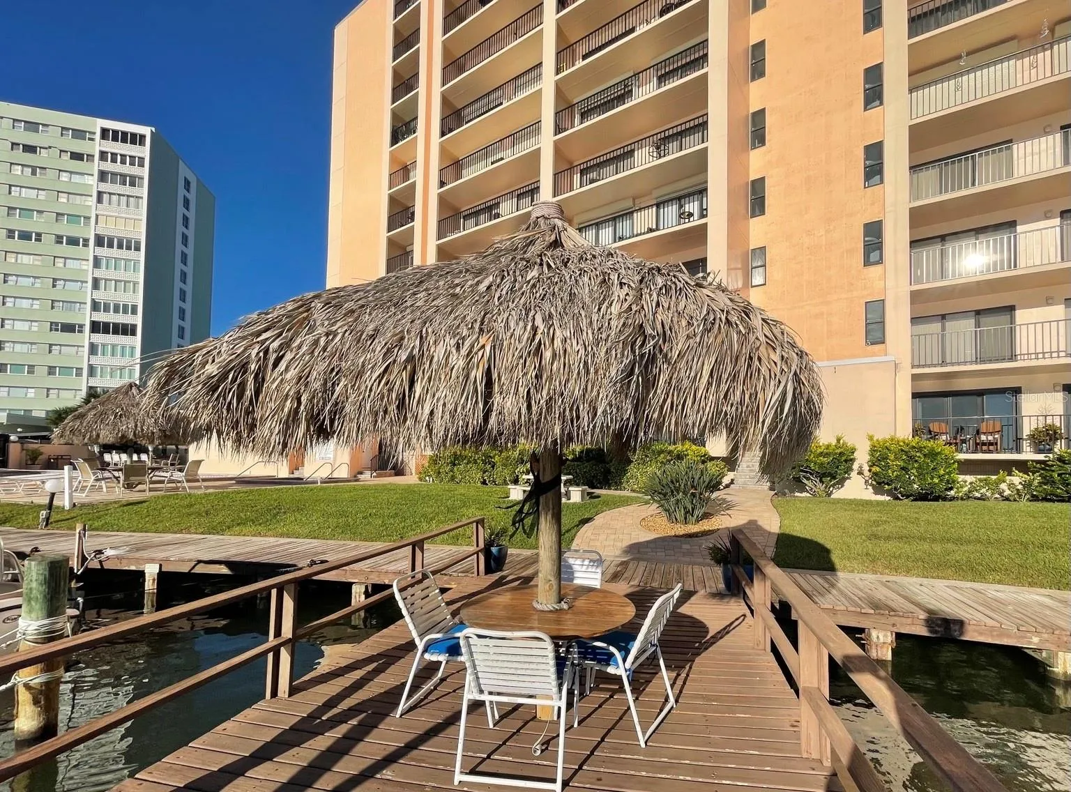 View from waterside Tiki back at the building