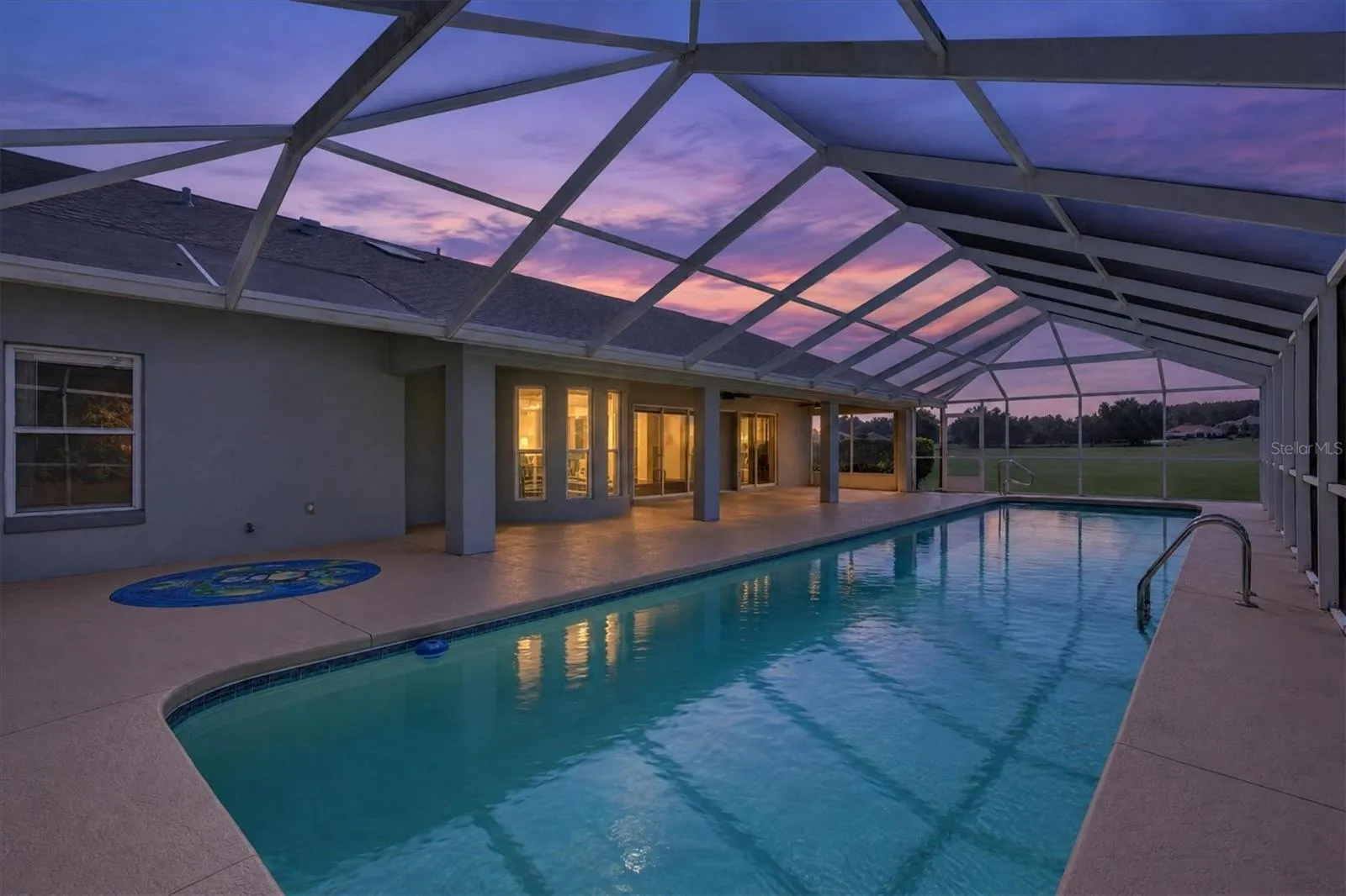 Lanai and Pool at Dusk