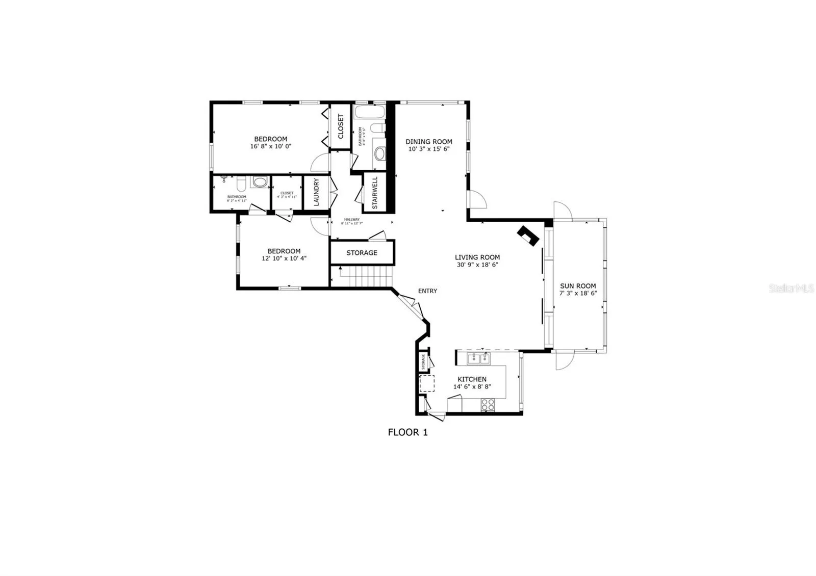 Floor Plan - First Floor (14' above sea level!)