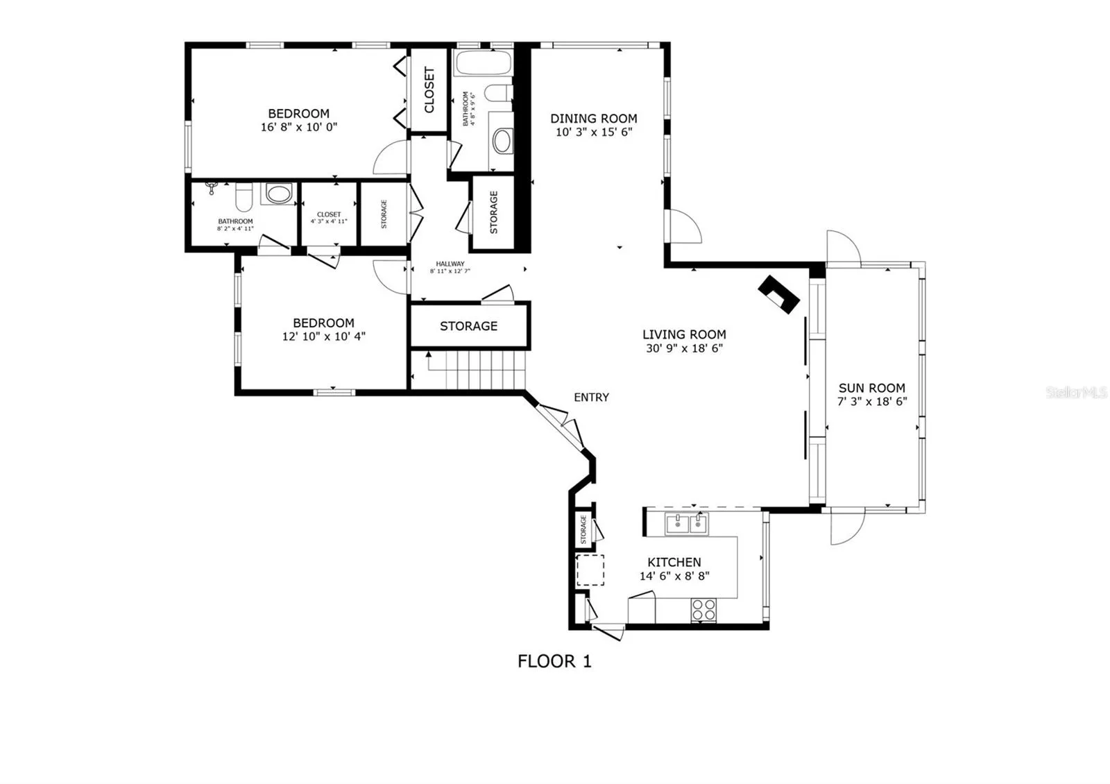 Floor Plan - First Floor (14' above sea level!)