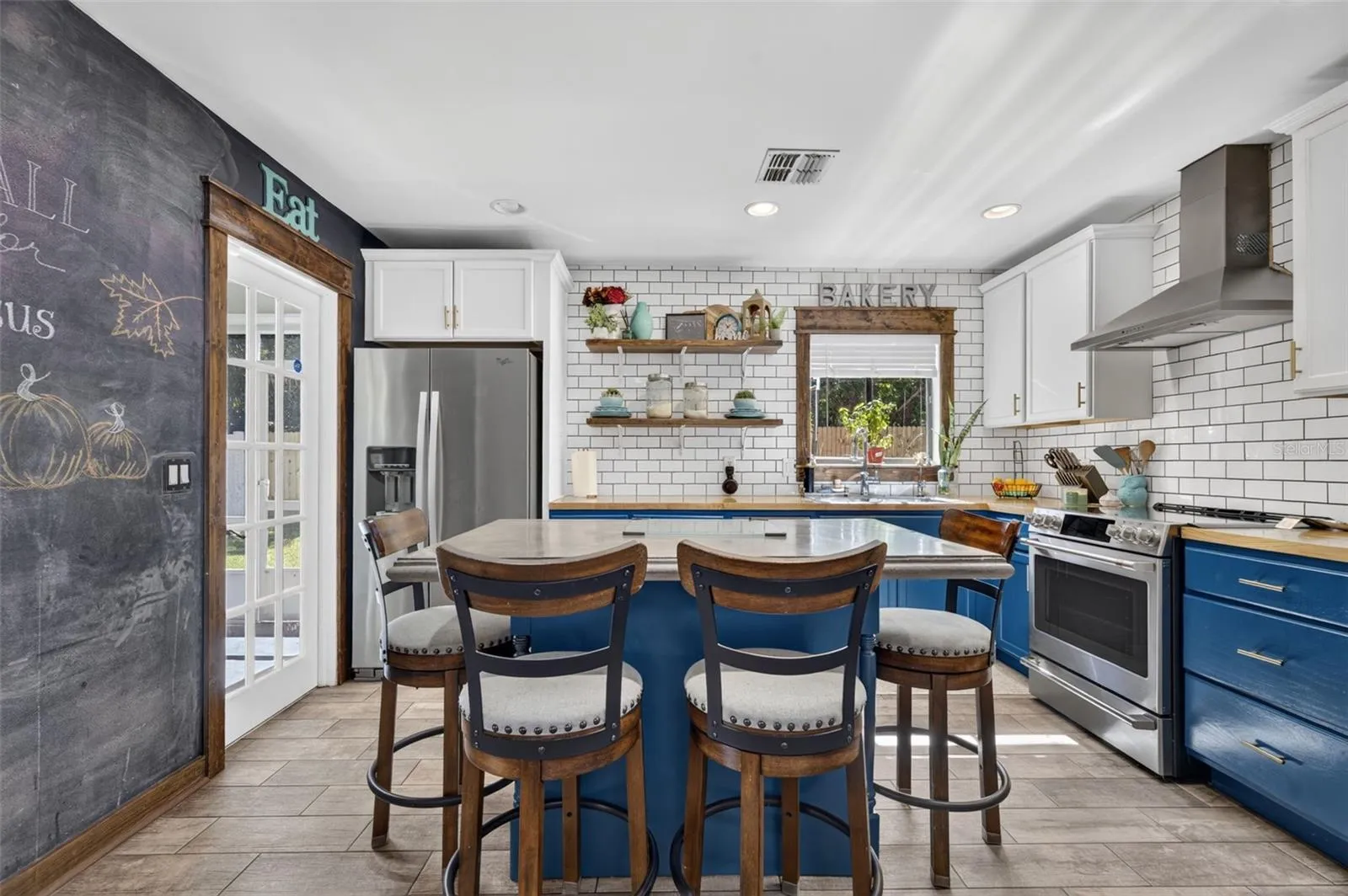 Kitchen with back porch access