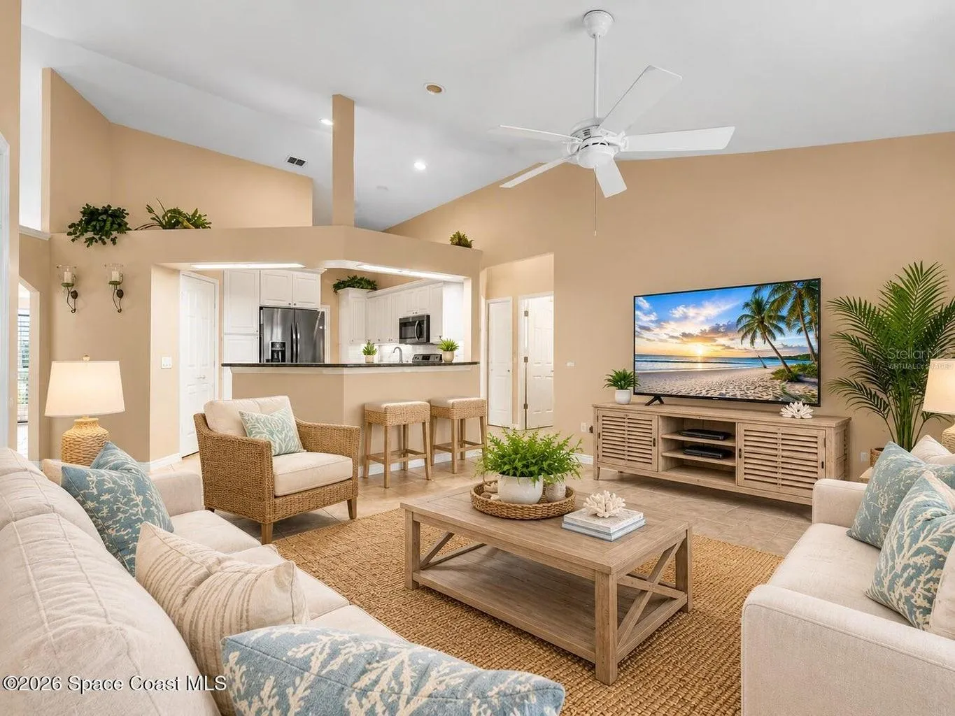 Virtually Staged Family Room
