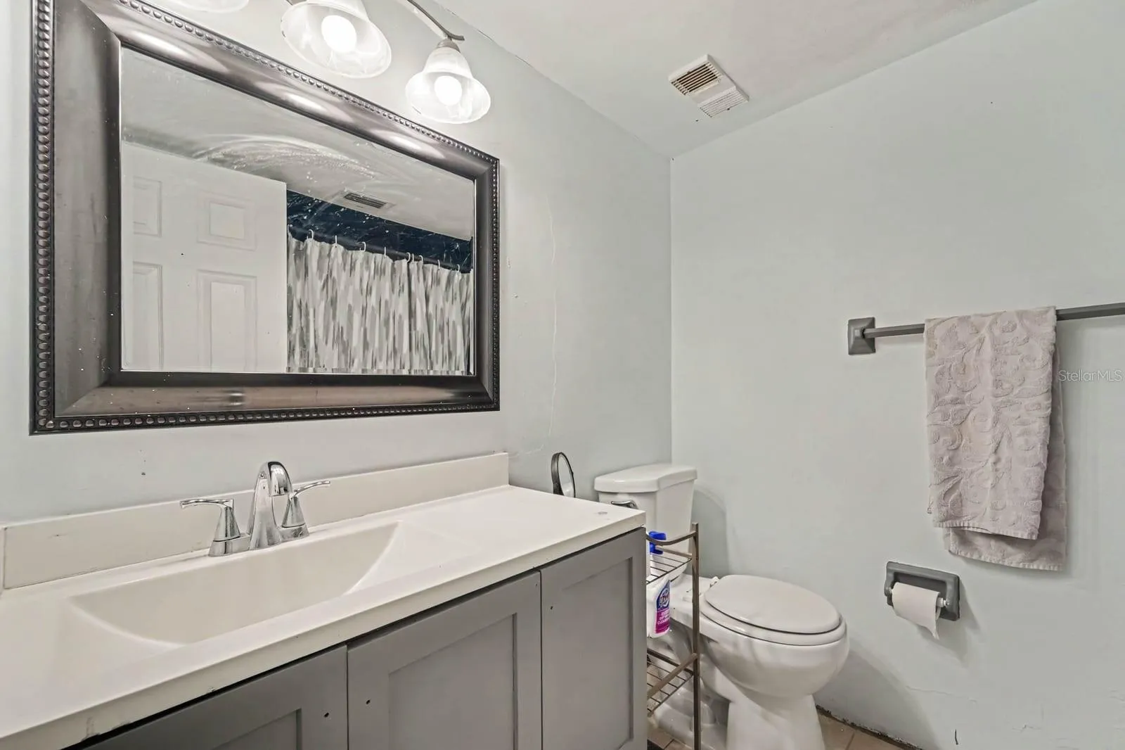 Full Bathroom with Dual Sink Vanity, Framed Mirror &amp; Updated Fixtures