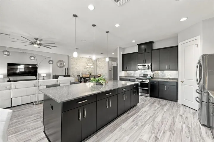 Quartz Kitchen Island with lots of storage