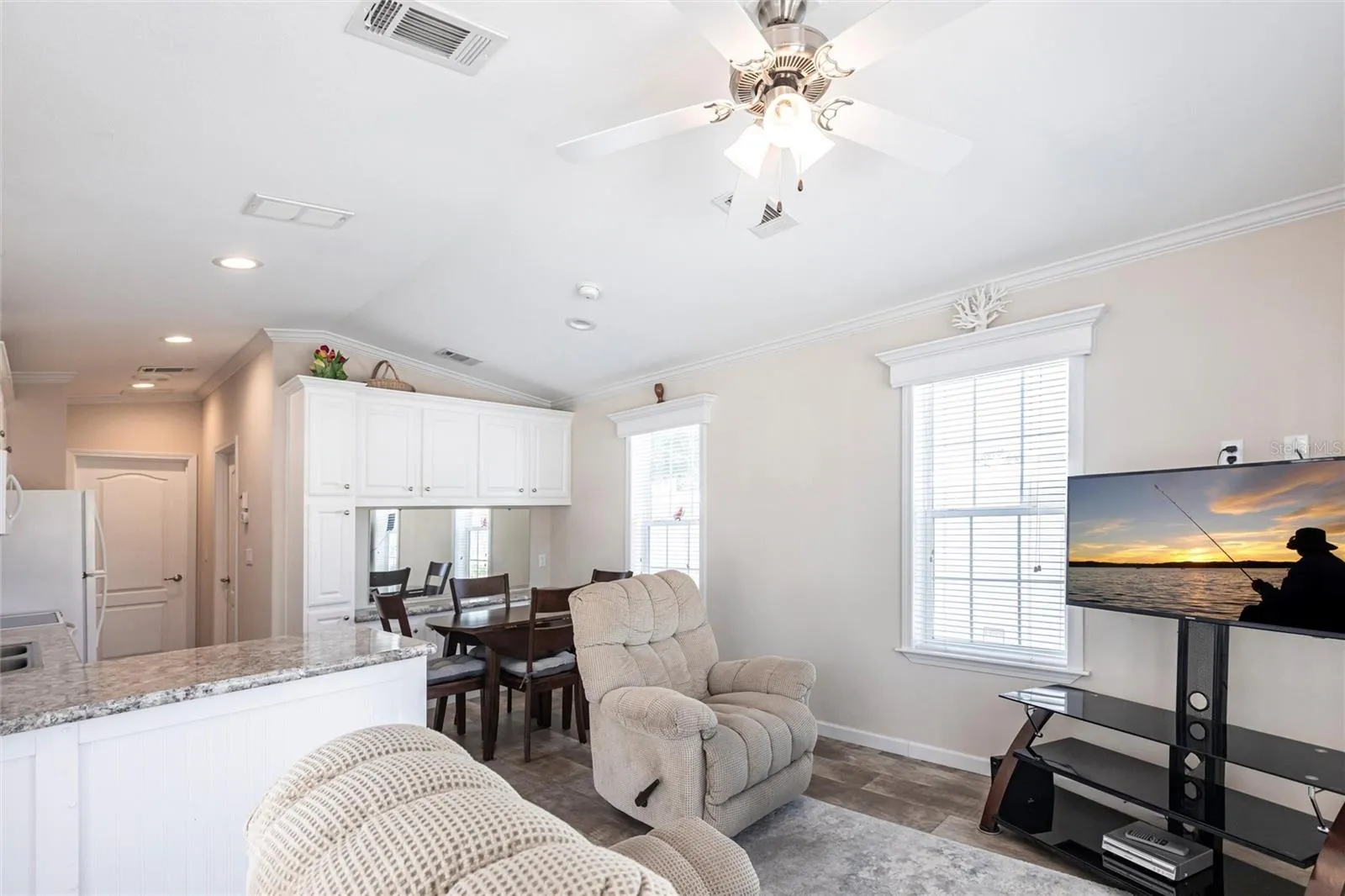 Living area vaulted ceilings