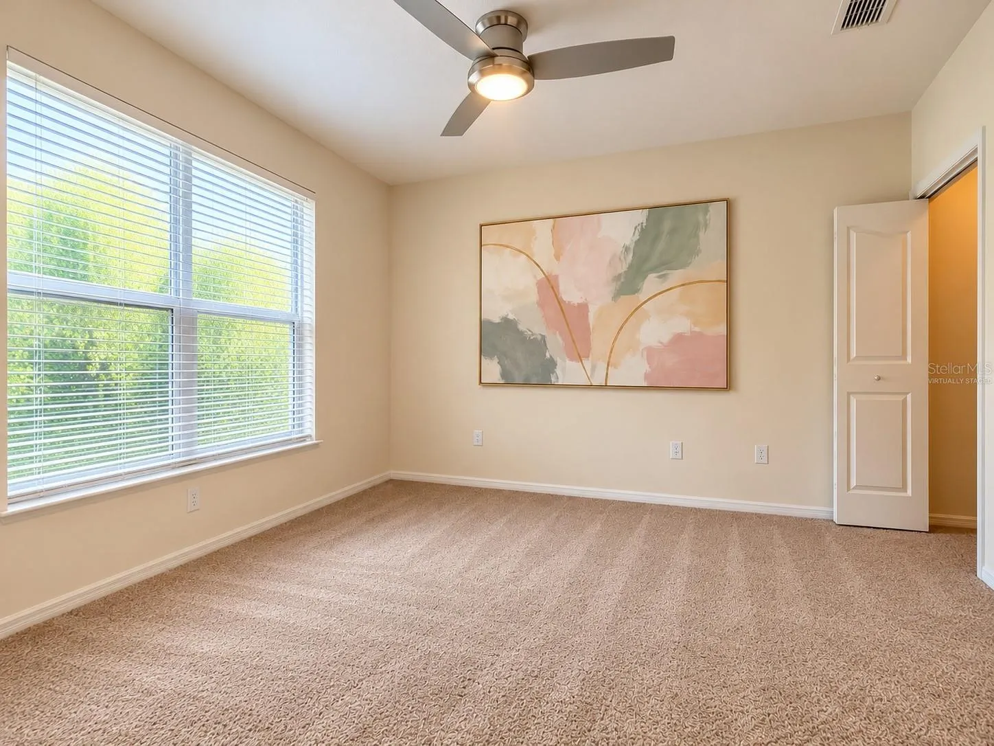 Virtually Staged Bedroom with walk in closet