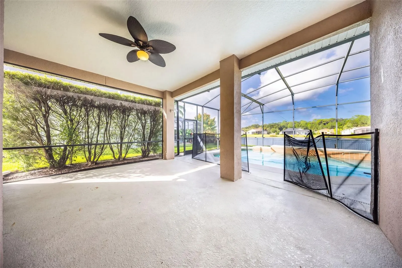 Large Covered Lanai, overlooking pool and water