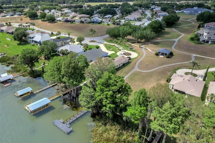 Lakefront and docks on Little Lake Harris.