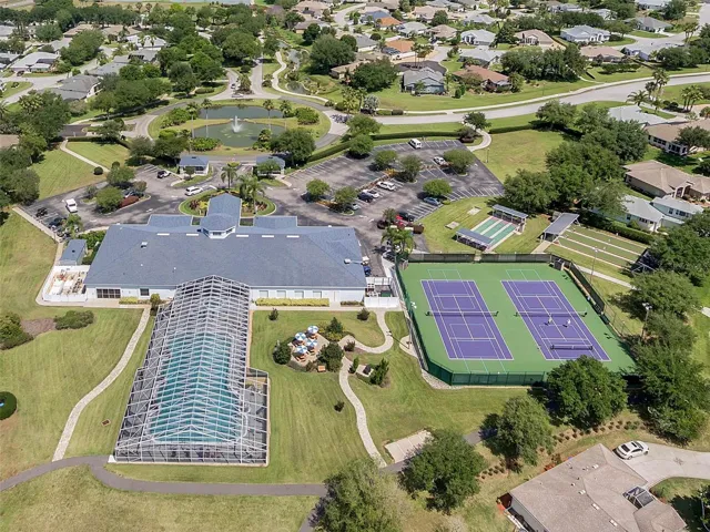 Clubhouse, pool, courts and walking paths.