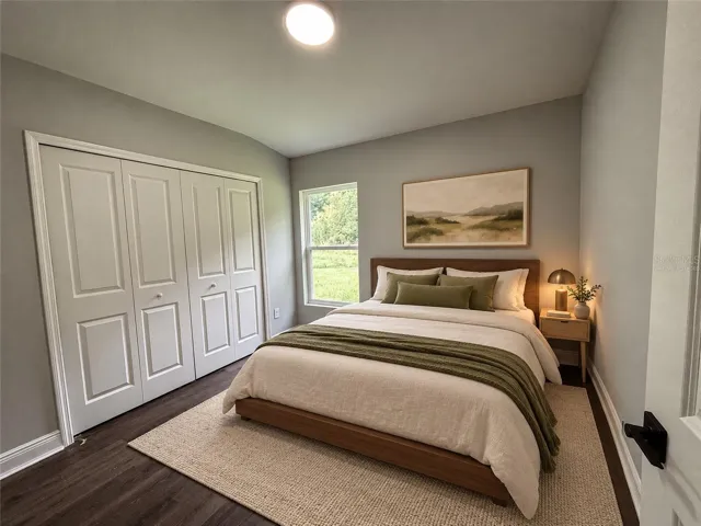 Virtually staged bedroom