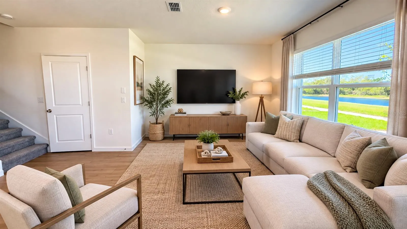 Living room - virtually staged; offered unfurnished.