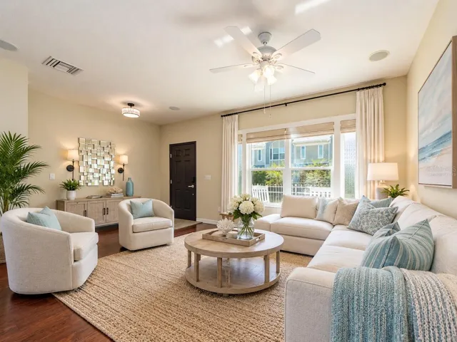 Virtually staged living room