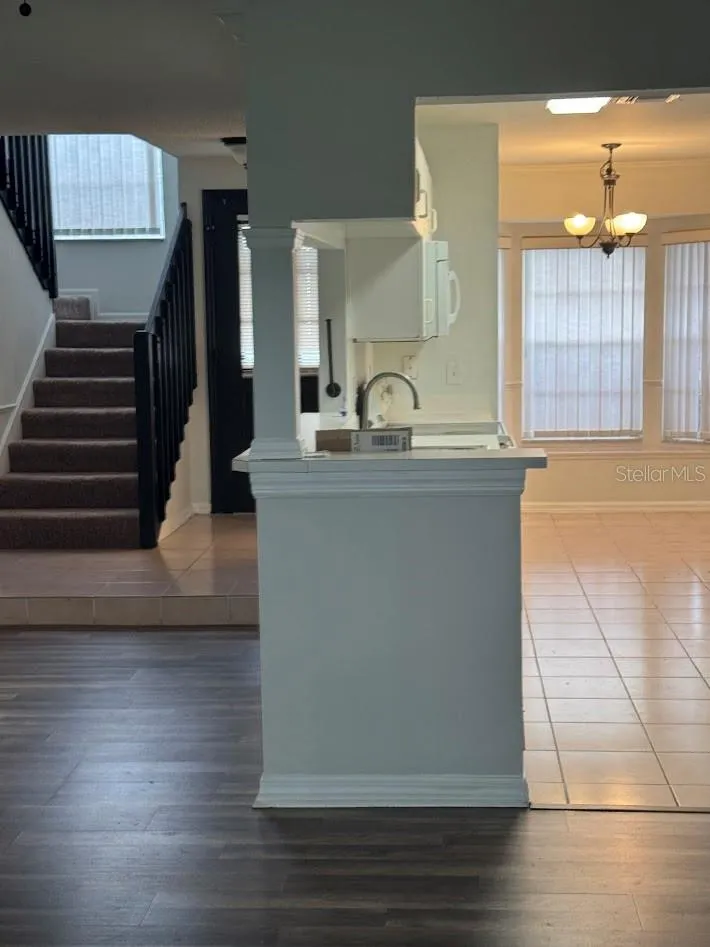 kitchen showing stairway
