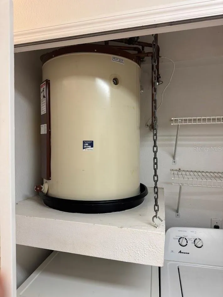 water heater all tucked away in kitchen