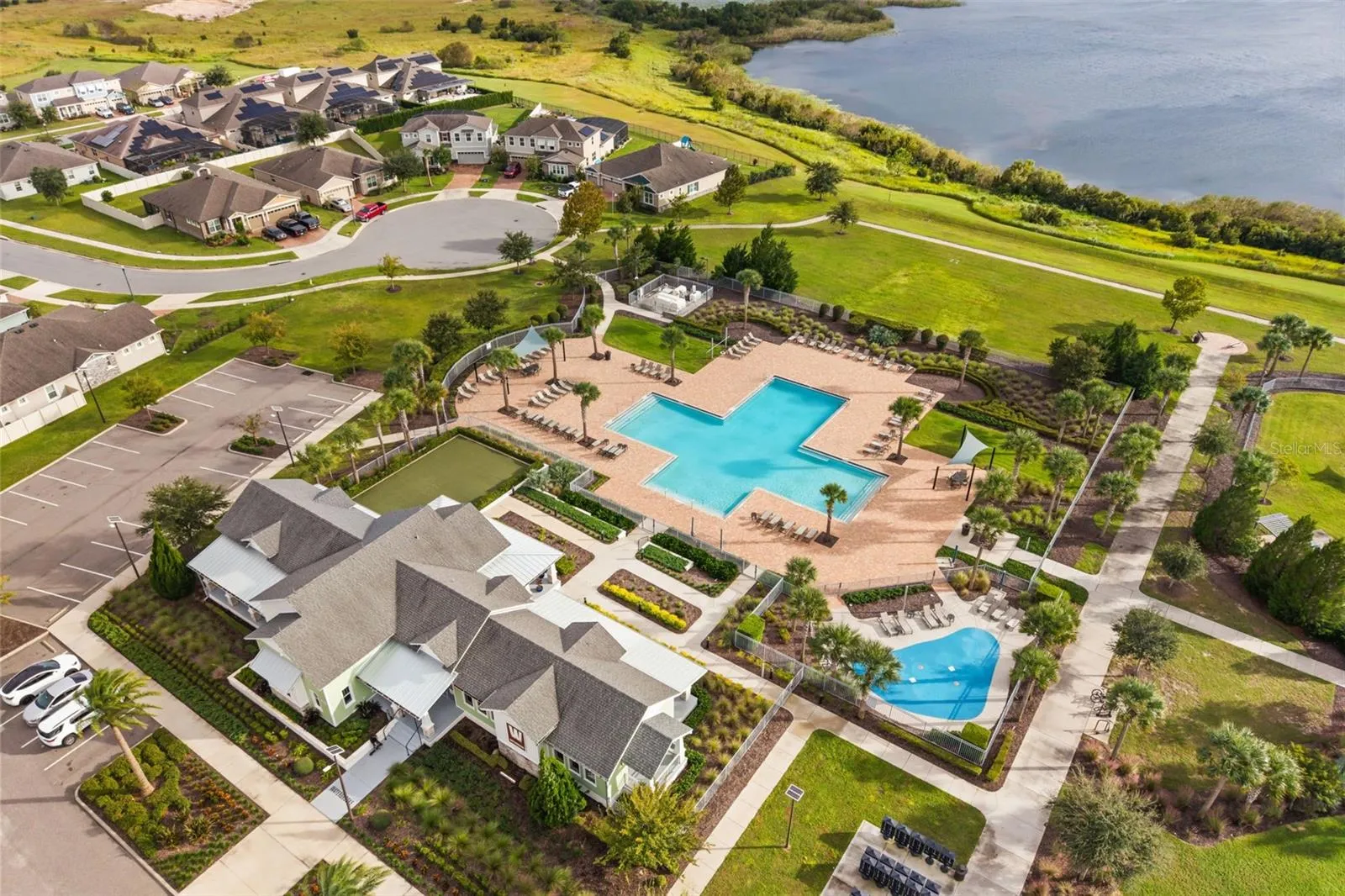 Community pool, clubhouse, fitness center and lake
