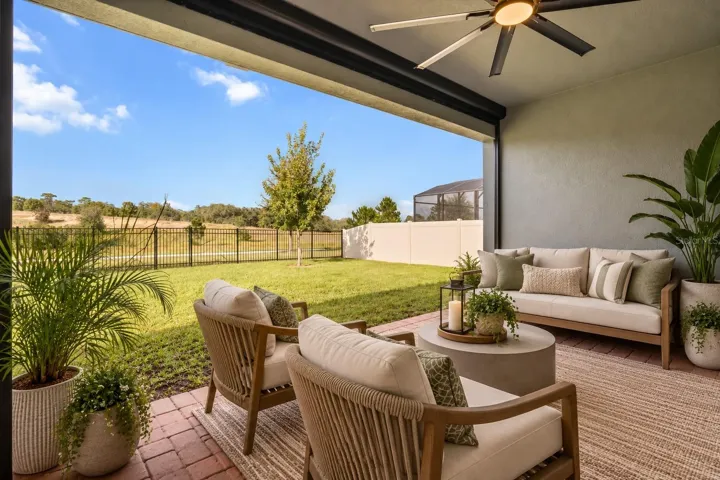 Back lanai with motorized screen