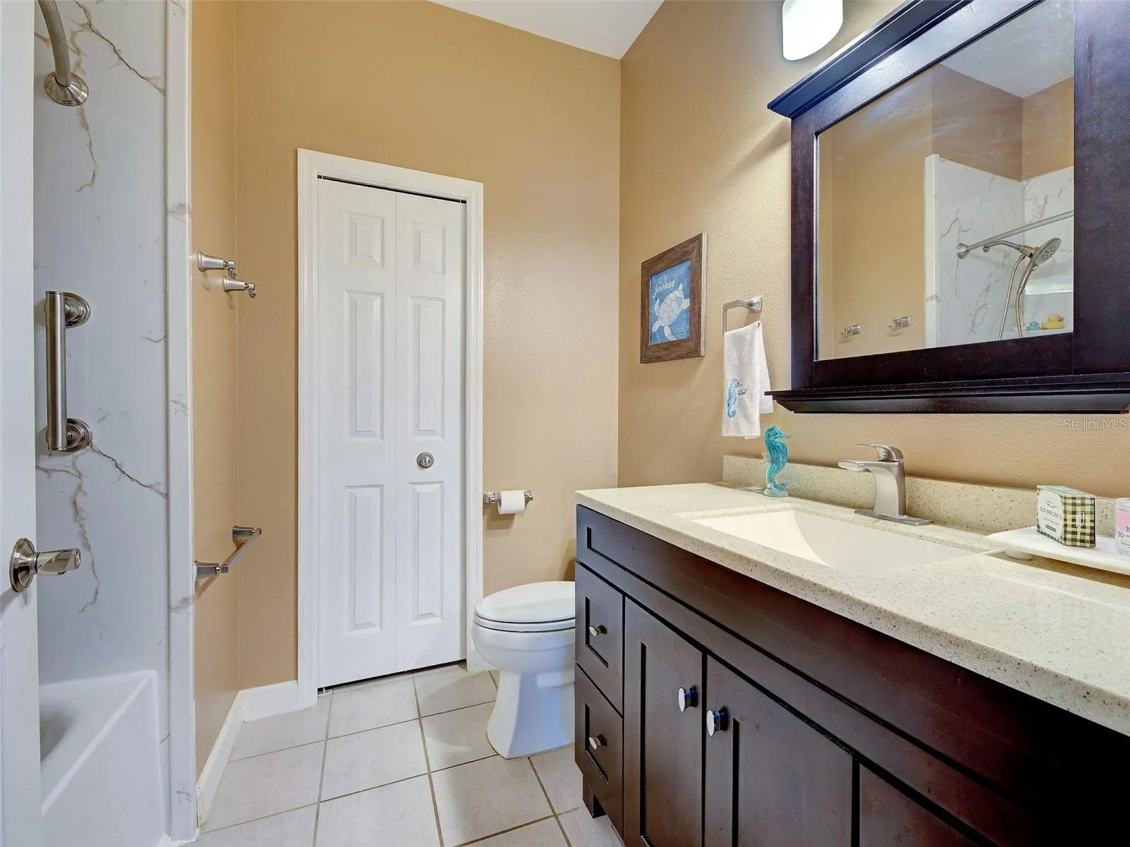 Guest Bathroom with new deep soaker tub!