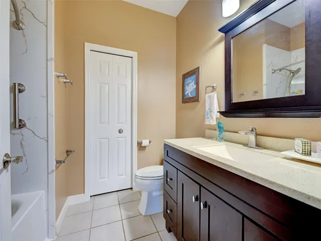 Guest Bathroom with new deep soaker tub!