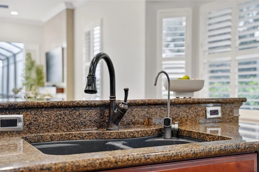 Granite counters and double sink