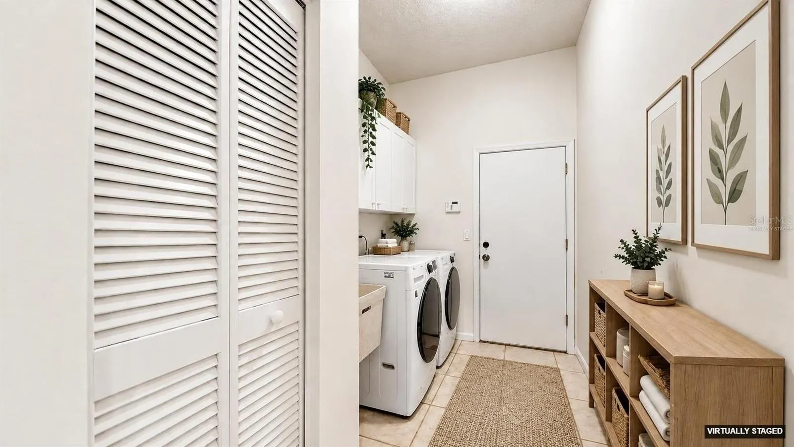 Virtually staged utility room