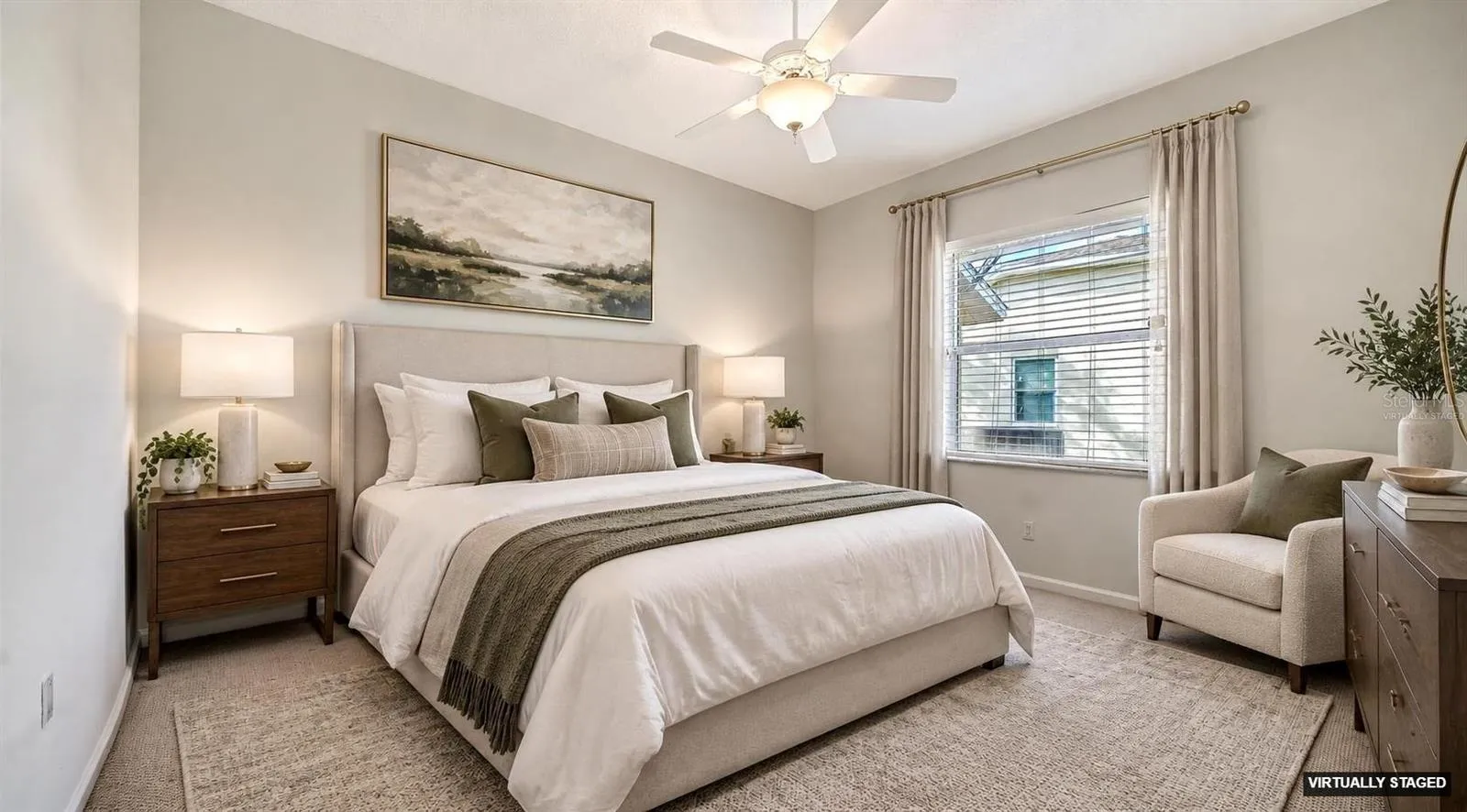 Virtually staged bedroom 3