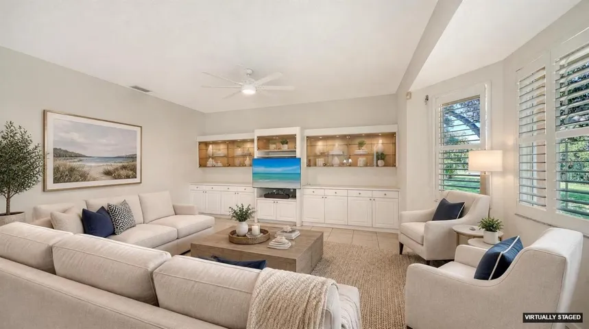 Virtually staged family room