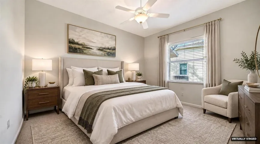 Virtually staged bedroom 3