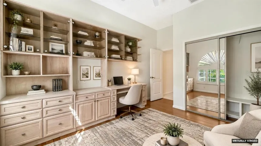 Virtually staged den/office