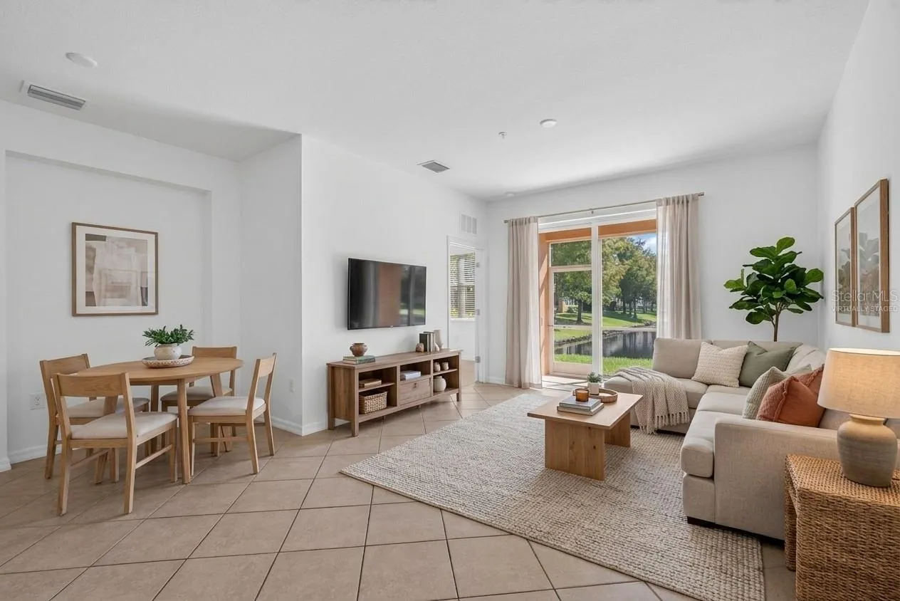 Virtually staged. Open floor plan - living and dining room combo.