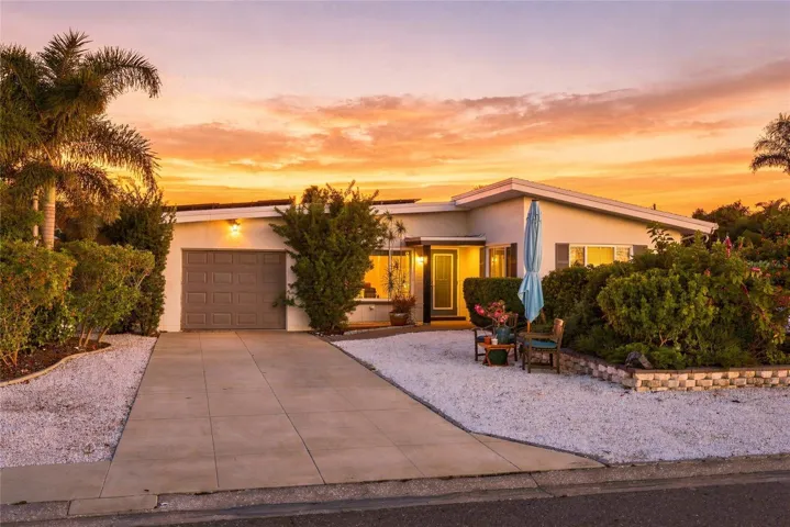Mid Century Charm with angled roof lines.