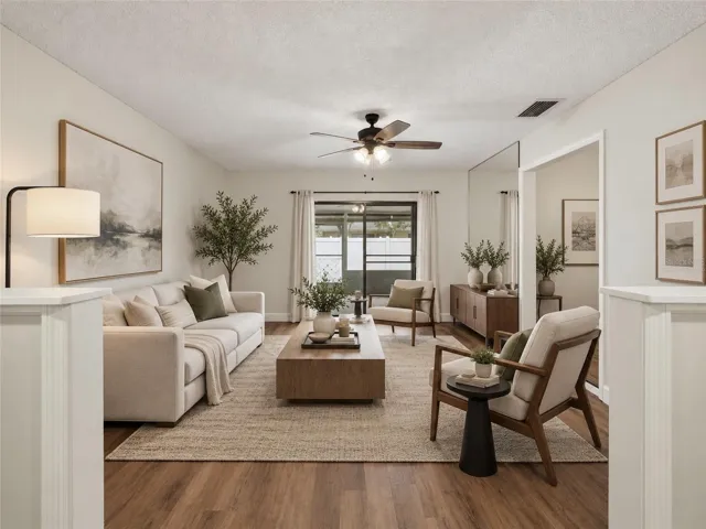 Virtually staged Living room