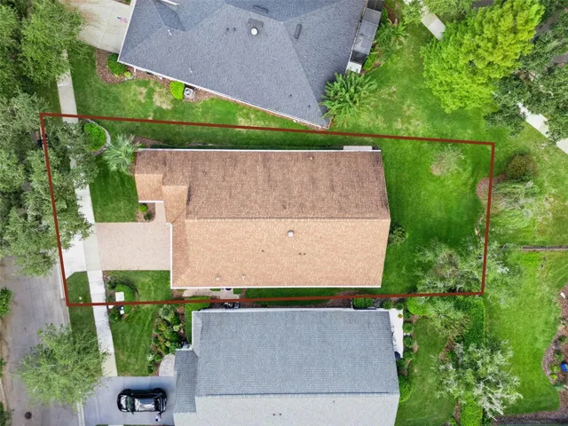Aerial view from above the home
