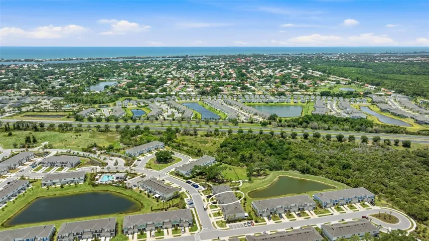 Aerial view, home circled