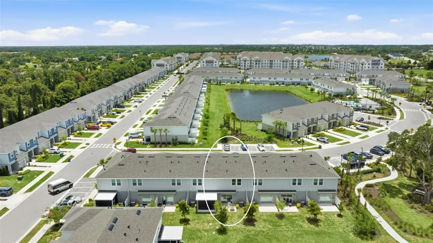 Aerial view, home circled