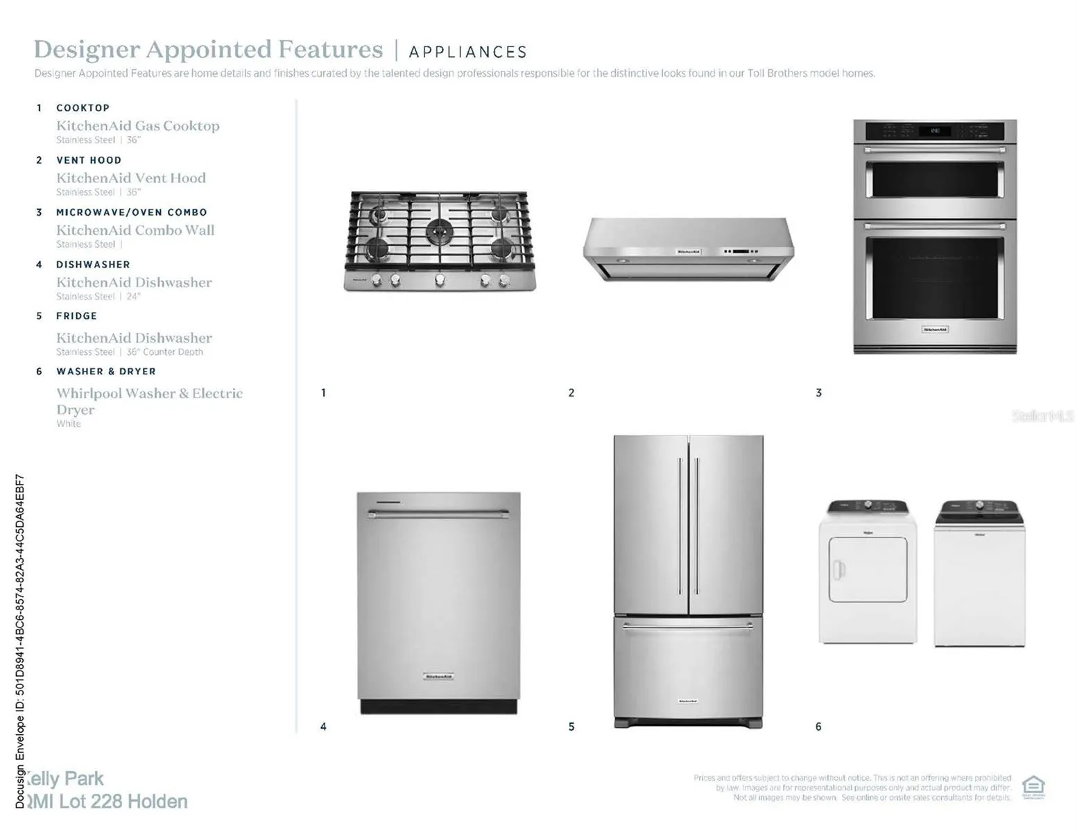 Upgraded appliance package