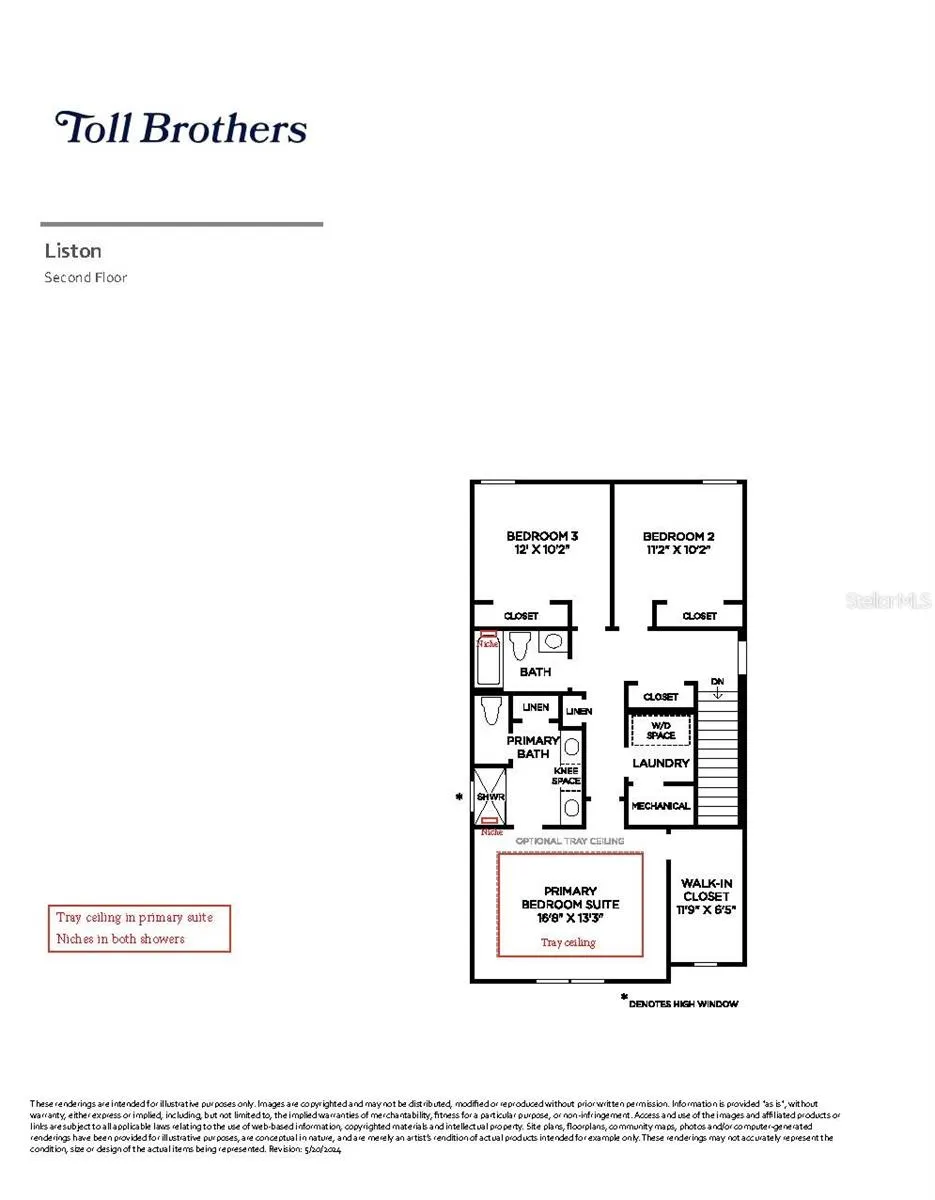 Second floor layout with upgrades