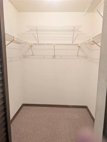 Primary bedroom walk in closet